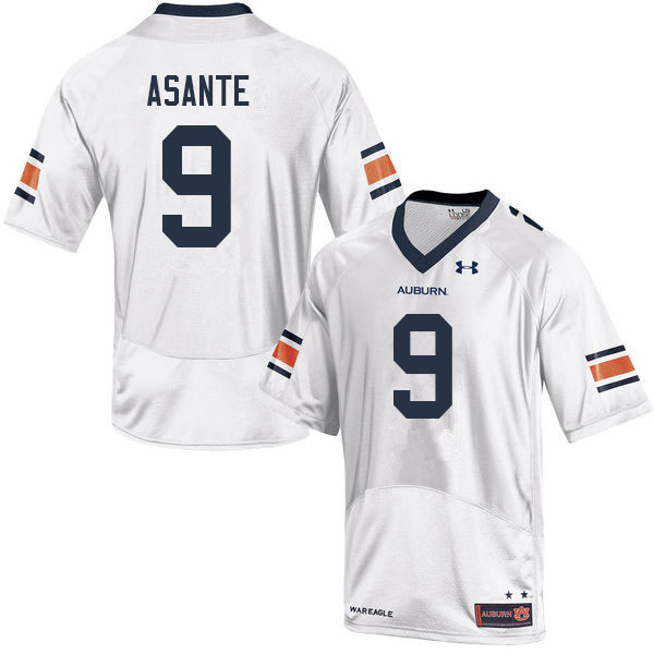 Men's Auburn Tigers #9 Eugene Asante White 2022 College Stitched Football Jersey